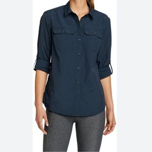 Eddie Bauer Navy Button-Down Shirt